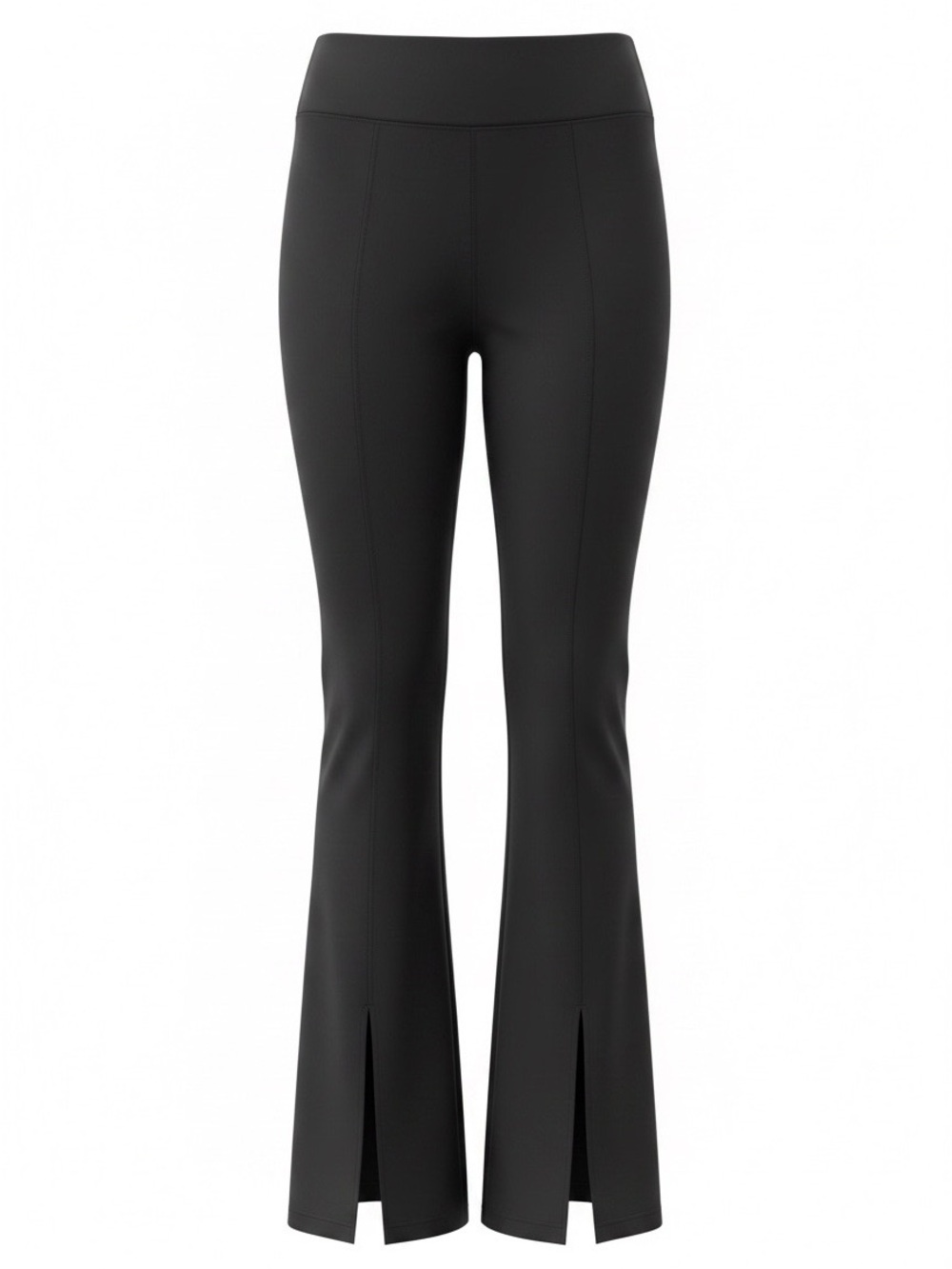 wild fable Black High-Waist Flare Pants with Front Slits